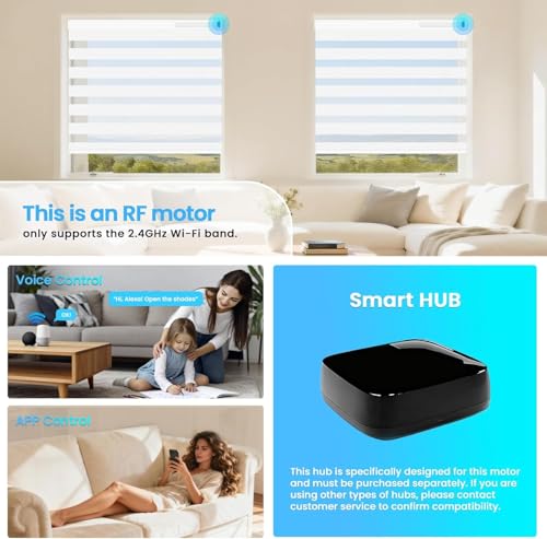 Image of LUXLUV Smart Blinds Motor | WiFi Tubular Motor for Motorized Roller Blind,Windows Shade,Suitable for 1-1 /2 inch (38mm) Diameter Tube - Only Motor (2 Driver Crowns)