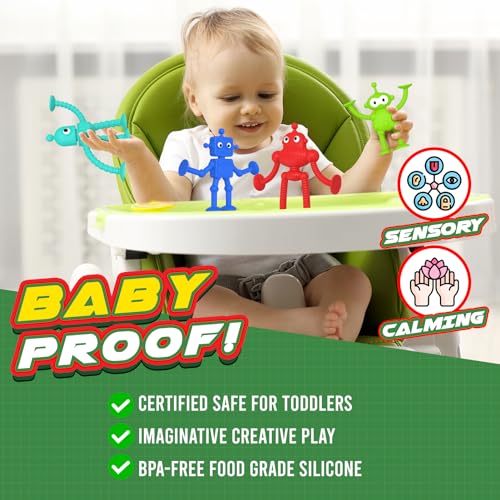 Richtim 2404JY13 Baby Bath Toys Suction Toy: No Hole Suction Bath Toys For Toddlers, Robot Suction Fidget Toys Suction Cup Toys thumb #5