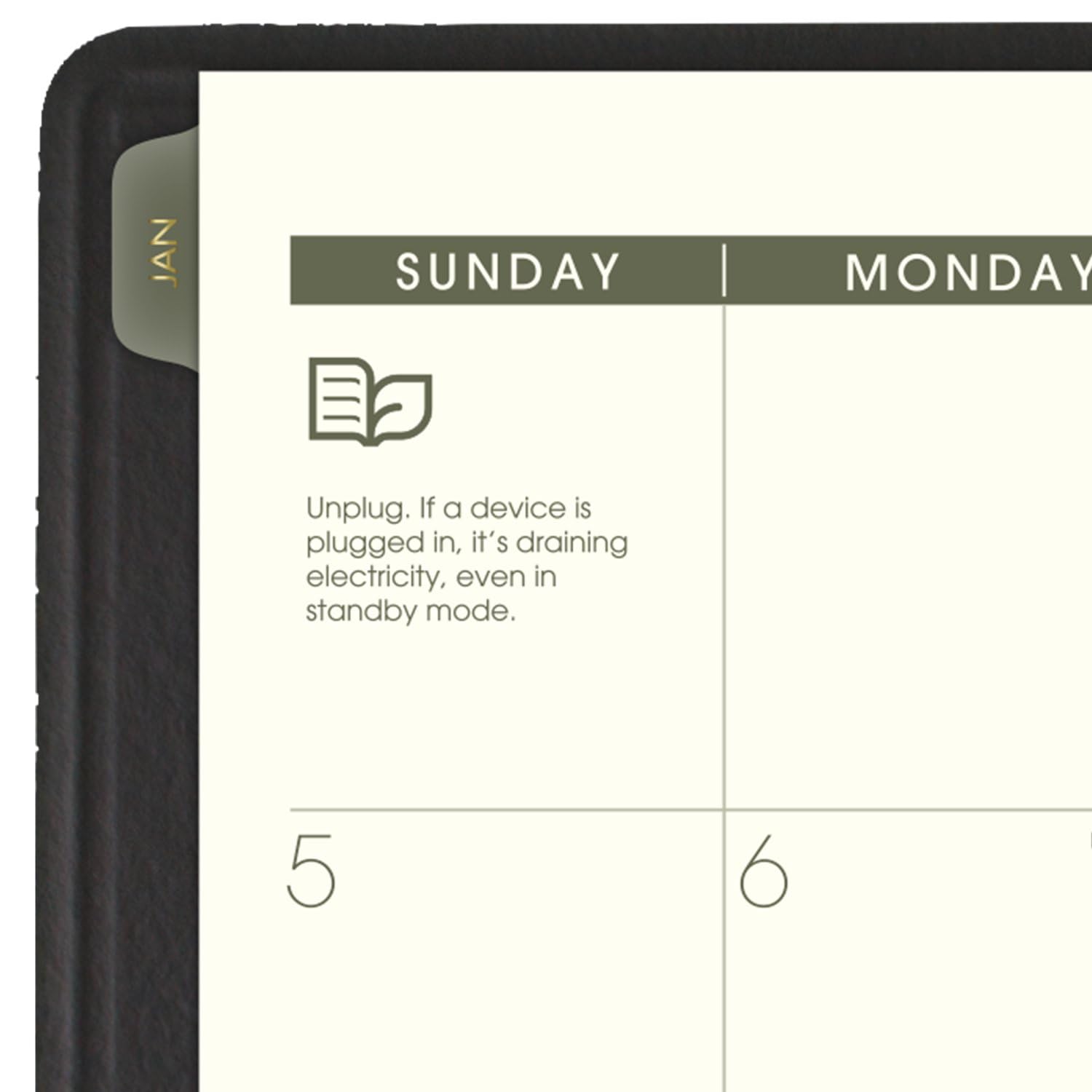 AT-A-GLANCE 2024 Monthly Planner, 7" X 8-3/4", Medium, Spiral Bound, Recycled, Monthly Tabs, Black (70120G0524 - View #4