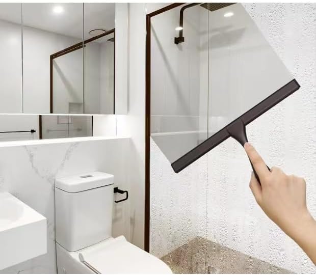 Miniatura 5 de XBllcyiv Escobilla de ducha multiusos para puertas de ducha, baño, ventana y cristal de coche, acero inoxidable (ferroso, 10 pulgadas)