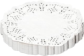 150pcs Oil Absorbing Paper for Fried Food, 4.5 inch Disposable White Lace Food Snacks Baking Sheet Paper for Fried Food Pizza Desserts(White)
