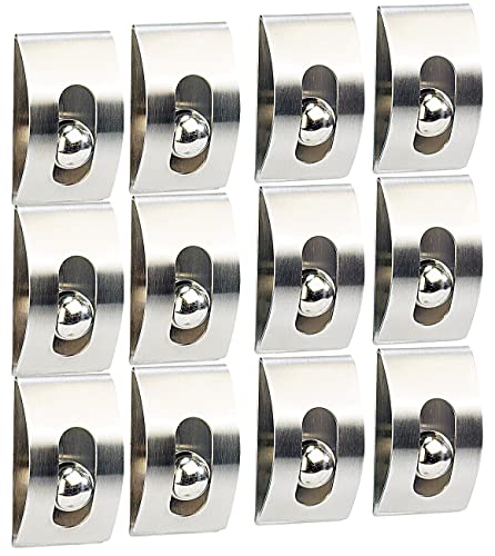 infactory Notizhalter: 12er-Set Edelstahl-Notiz-Halter Gravity Lock, selbstklebend (Memo-Kühlschrank-Clip, Memo-Kühlschrank-Clips, Wandhalterung)