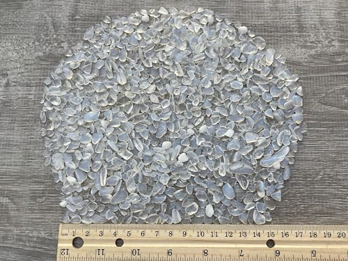 Image of 2 oz Lot Semi Tumbled Opalite Chips, Crushed Mini Opalite Crystals, Undrilled Crystal Chips