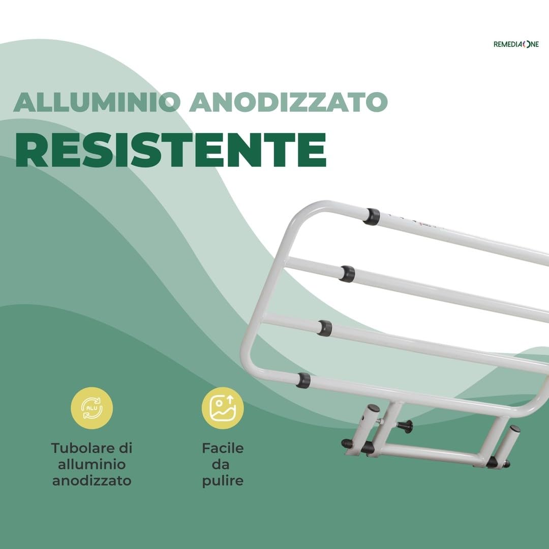 Sponda Letto Matrimoniale Universale Anticaduta, Sponda Letto Anziani e Disabili Ribaltabile e Regolabile - 67–105 cm
