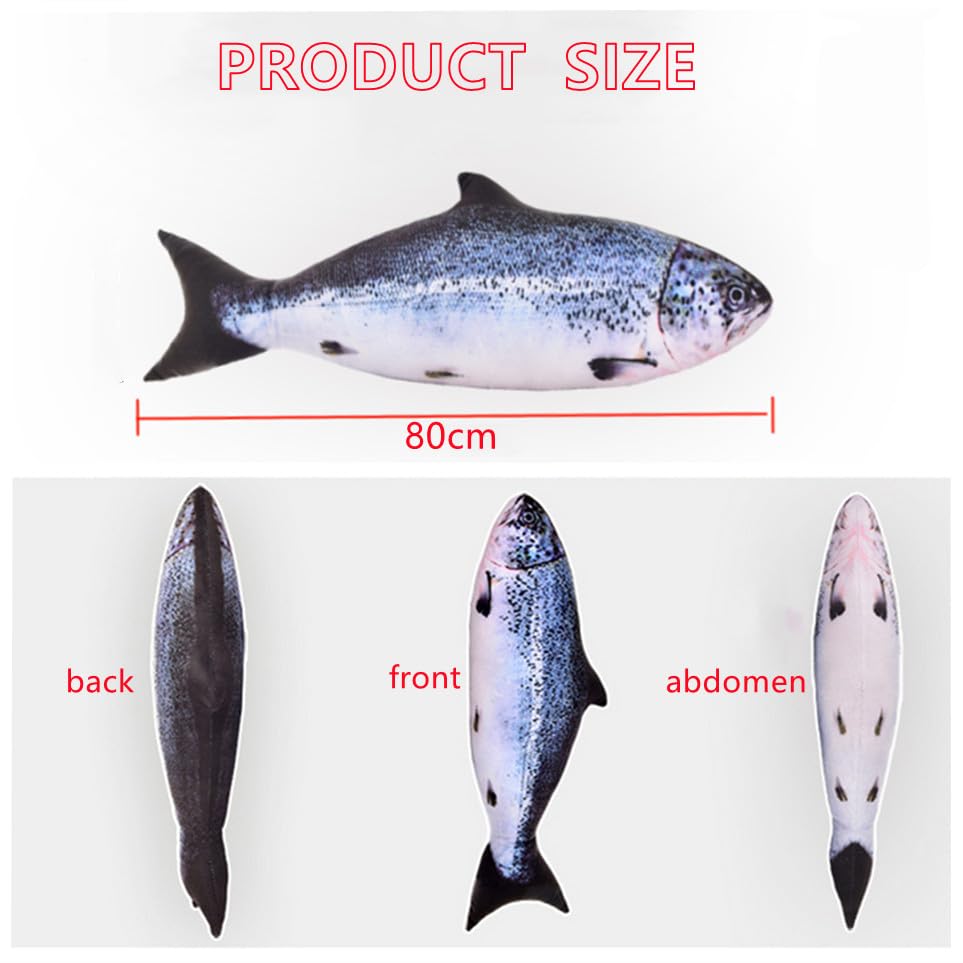 NatureMan 3D Giant Simulation Fish Plush Stuffed Pillow,Soft Salmon Fish Decor Pillow & Cushion (31.5inch/ 80cm) - Image 3
