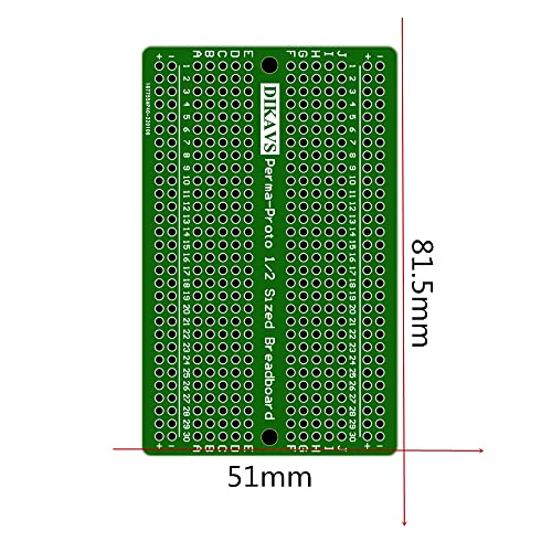 Dikavs 1/2 Sized Double Sided Prototype Pcb Prototype Board Solder-Able Breadboard For Arduino (5Pack, Multicolor) #TOP3
