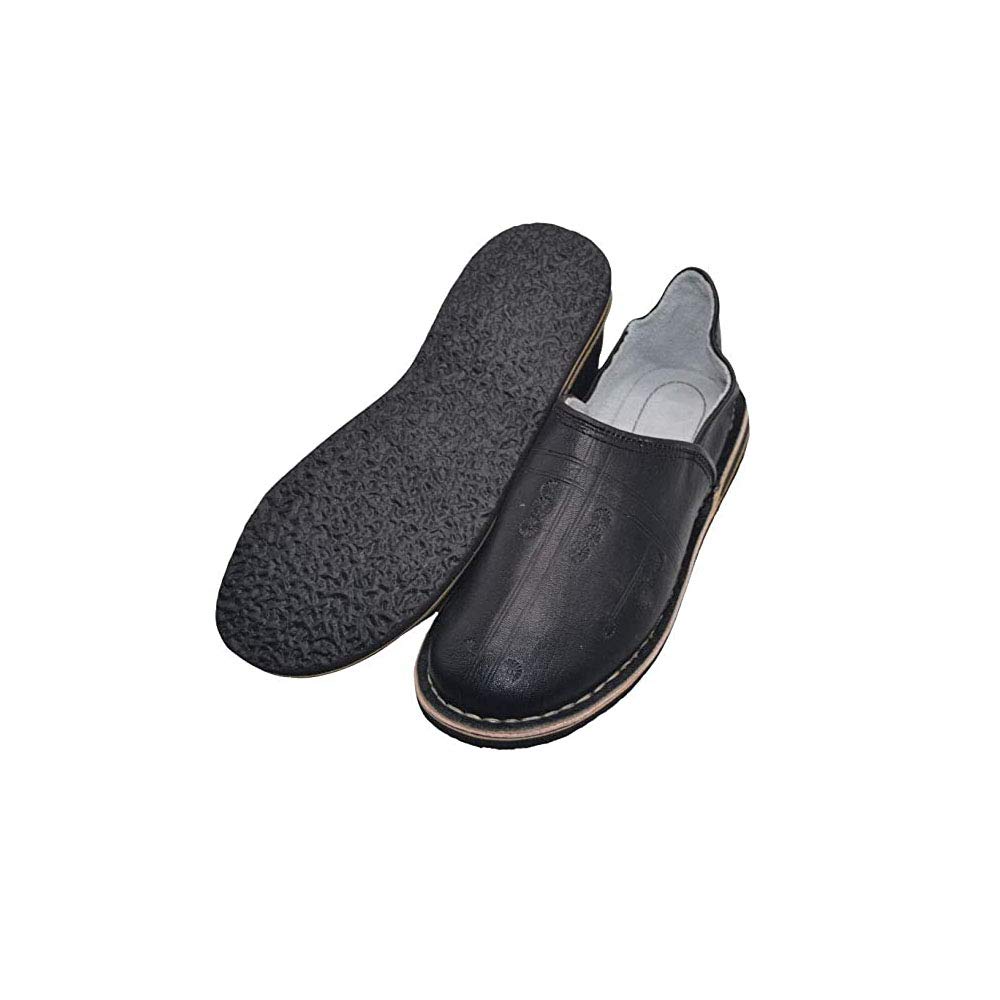 Horus Artesanía de EgiptoGenuine Leather Moroccan Slipper - Comfortable and Sturdy for Indoor or Outdoor Use