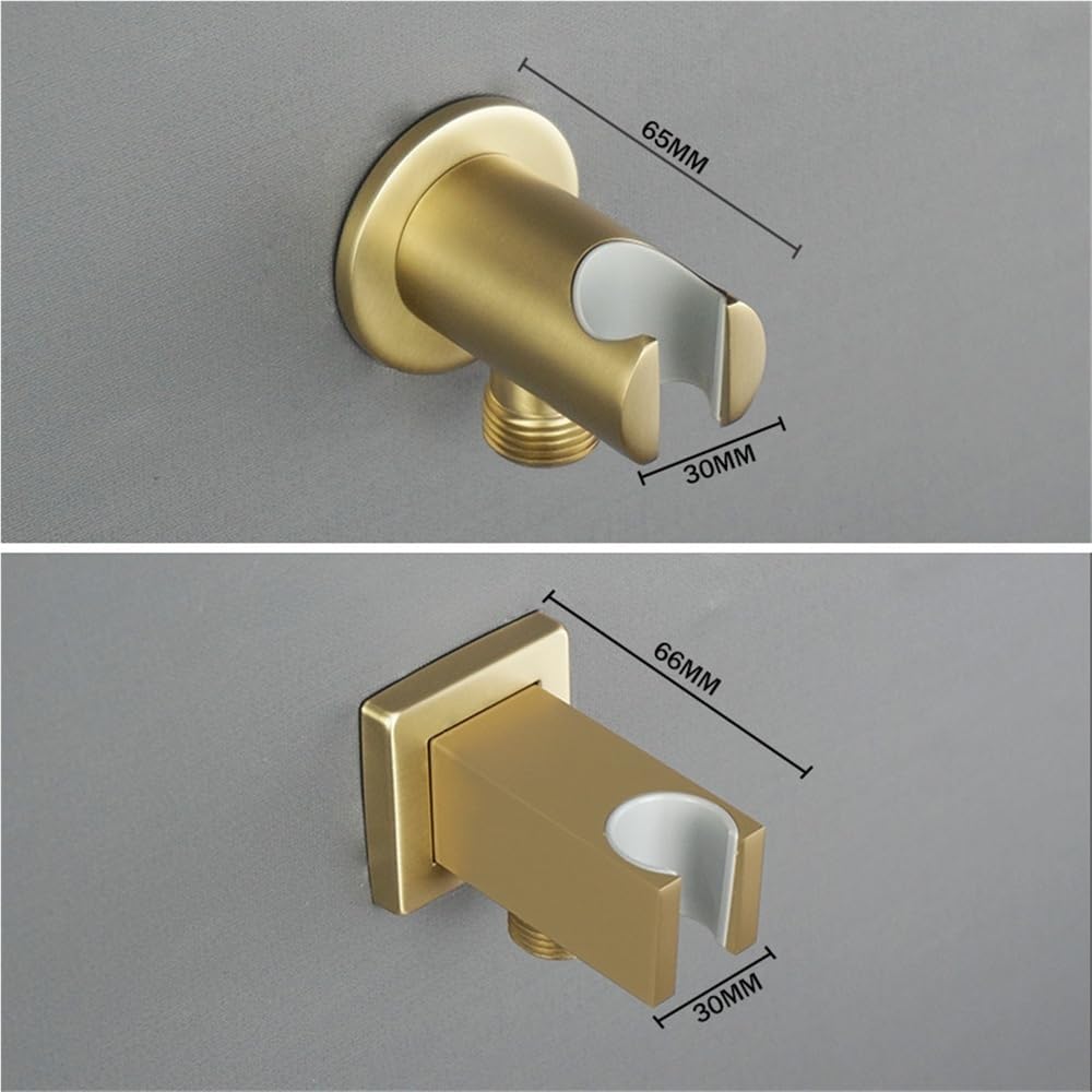 Shower Head Holder Chrome White Black Gray Gold Brass Bracket Stand Round Square For Shower Standard G1/2 Bathroom Accessories(Grey Square B)