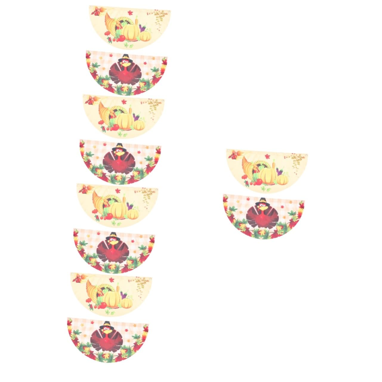 Yardwe 10stücke Herbst Gartenflaggen Halbkreis-design Für Thanksgiving-dekoration Im Freien Wetterfestes Polyester Für Garten Terrasse Balkon Und Rasen