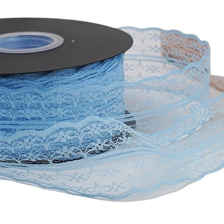 Koronkowa taśma ozdobna, Floral Lace Edging Trim Ribbon Polyester Fabric Multicolor 45-90m x 4.7cm(Black,90 meters wide 4.7cm)