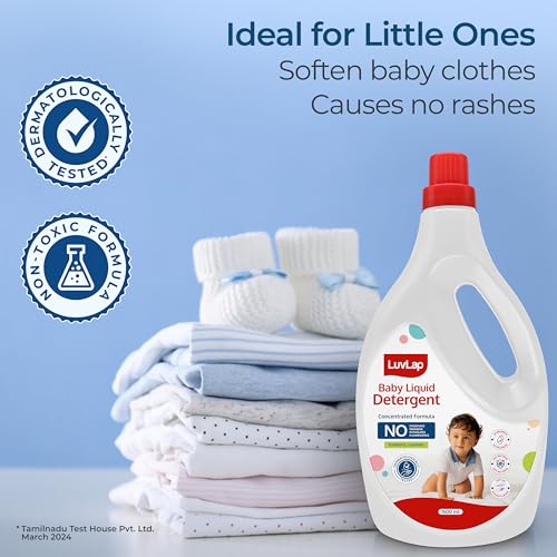 Image of LuvLap Baby Laundry Detergent 1500ml, pH Balanced, No harsh chemicals, Safe for mommy's hands & baby's skin, Anti-Bacterial, Softens clothes & Removes Stains & Odour, Dermatologically tested Liquid