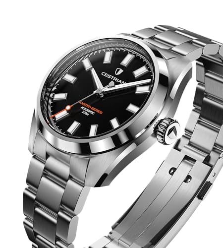 Cestrian Master Series V3 Men's Automatic Watch 40mm, Black Dial, 316L Stainless Steel Case and Bracelet, 200m Water Resistant