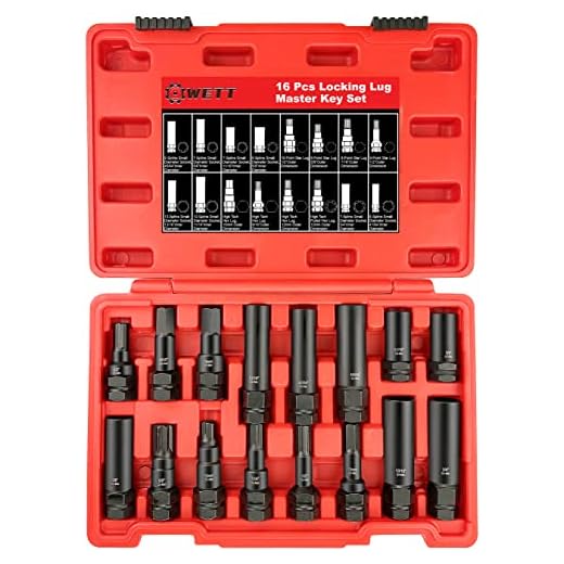 WETT Locking Lug Nut Master Key Set, 16 Piece Wheel Lock Removal Tool Kit, Thin Wall Spline Lug Nut Socket, Cr-Mo Steel, SAE & Metric