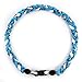 MapofBeauty 18" Sport Style Two Colors Fashion Three Braided Rope Tornado Necklace (Azure Blue/ White)
