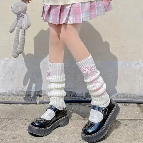 Sexybody Women's Kawaii Knit Leg Warmers 80s Legwarmers Cute Costume Long Leg Socks for Ballet 2 Pairs4