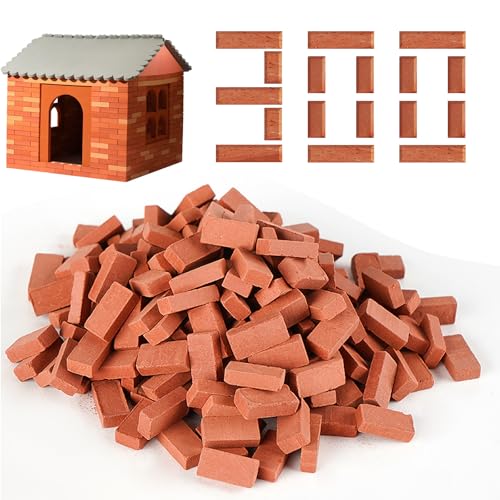 CMD 300個入 ミニチュア レンガ 1/16 レンガブロック 赤レンガ ミニチュアパーツ 模型 ジオラマ セット 用 情景 建物 煉瓦 DIY ガーデニング アクセサリー