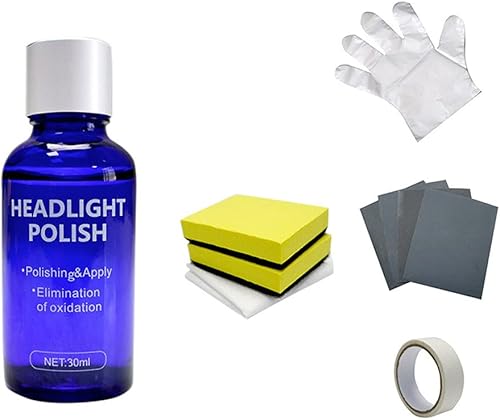 9H Cubierta de faros Len Restorer Limpiador de reparación de pulimento líquido, kit de reparación de lentes de faros delanteros, limpiador de faros