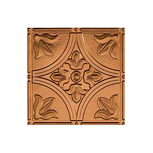 FASÄDE Traditional Style Pattern 2 Decorative Vinyl Glue Up Ceiling Panel in Antique Bronze (12X12 Inch Sample)