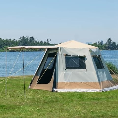 YEEKORO Tent for Camping, 3-6 Person Large Waterproof Tents with Spacious Interior, Tent with Carry Bag for Family Camp Outdoor Hiking Traveling Cover