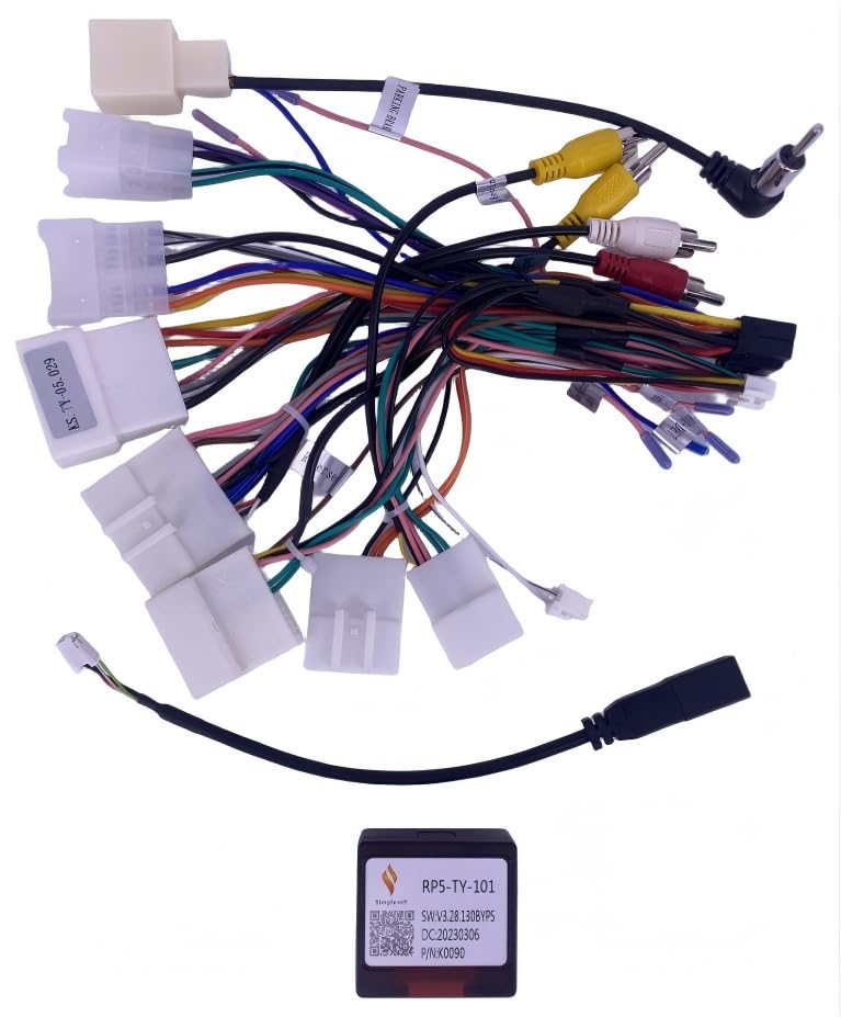 16 PIN Car Radio Wiring Harness for Toyota Tacoma Corolla RAV4 Camry 4Runner Tundra Highlander 2014-2018,Aftermarket Stereo Power Cable with CANBUS Adapter Compatible with JBL,Backup Camera,SWC