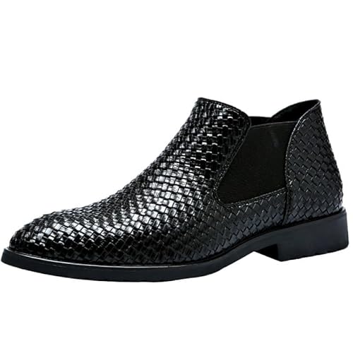Men chelsea boots dress boots men Fashion retro Non-slip business leather shoes slip-on leather dress(ubN,26.5 CM)
