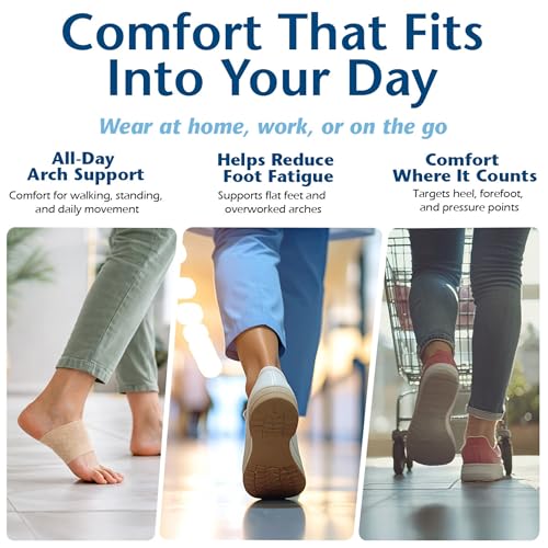 Image of Pedifix Arch Support Bandages with Compression, Small 1 Pair | Targeted arch compression helps relieve plantar fasciitis, flat feet, overpronation and foot fatigue. Fits most shoes.