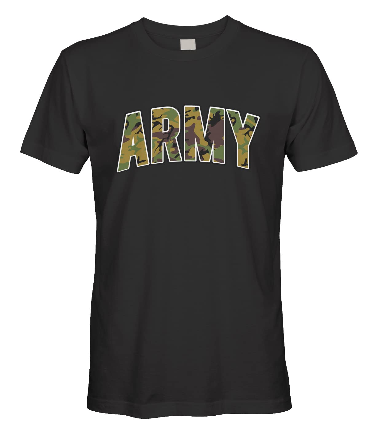 Men's Classic Camouflage Army Military Infantry T-Shirt (Black, Large)