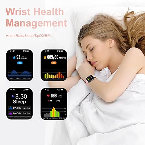 Smart Watch,Bluetooth Phone Call Watch(Make/Answer Call),Cuszwee1.85" Fitness Watch with Heart Rate Blood Pressure Monitor IPX8 Waterproof Smartwatch for Android iOS Phones Men Women Pink