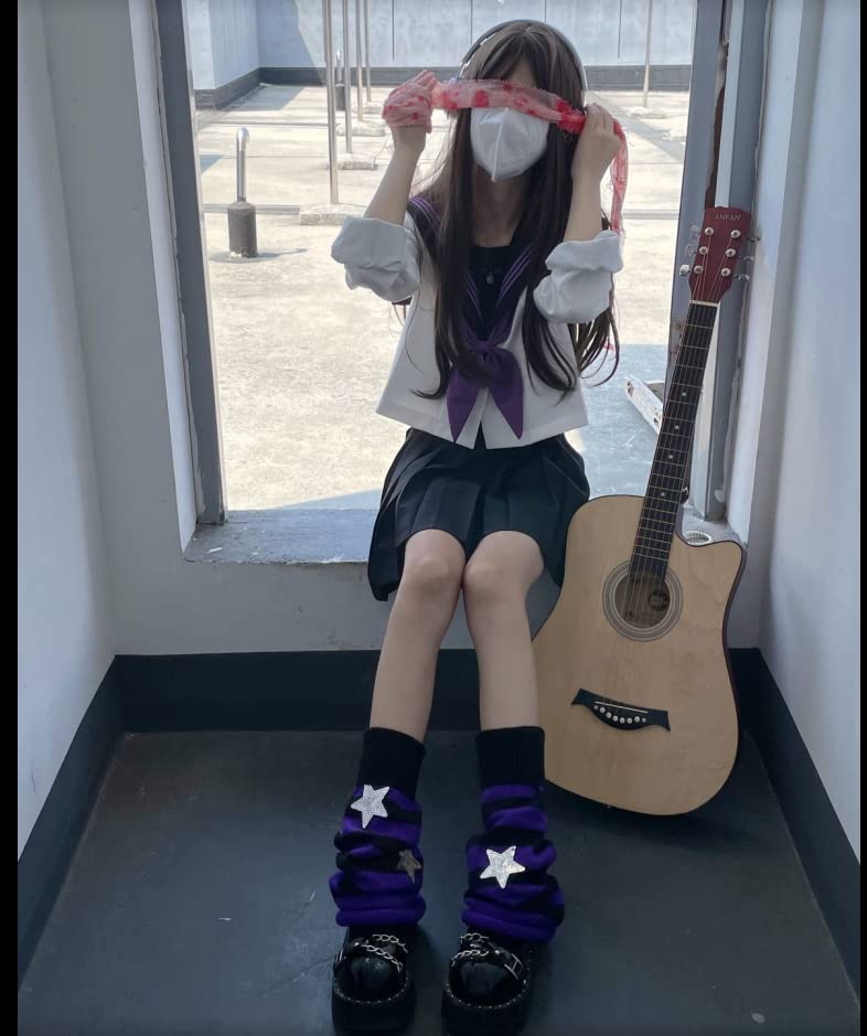 Image of kawaii Winter Leg Warmers Knitted Cute Subculture Half Sleeve Foot Leg Warm Socks Cycling Christmas Gift Women