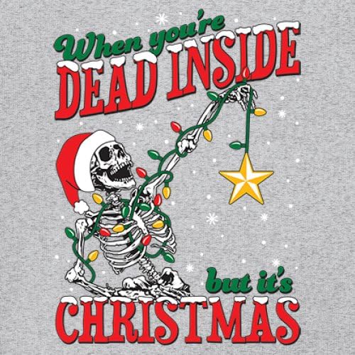When You're Dead Inside But It's Christmas Tank Top Skeleton Santa Tree Lights Ugly Sweater Office Party Men's Top3