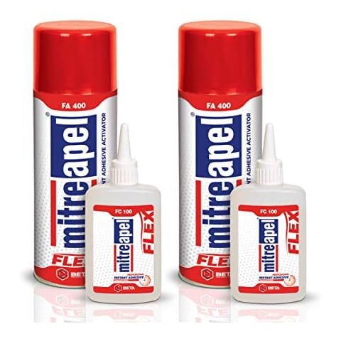 Super Flex CA Glue (2x3.5 oz) with Spray Adhesive Activator (2x13.5 fl oz) Crazy Craft Glue for Wood, Plastic, Metal, Leather, Ceramic-Cyanoacrylate Glue for Crafting and Building, 2Pack Cover