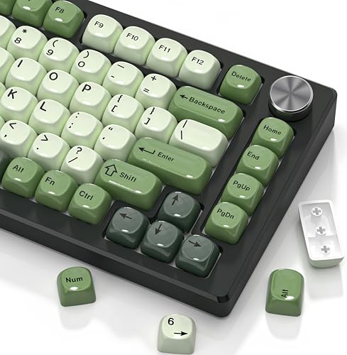 Image of dagaladoo PBT Keyboard keycaps Ceramic Style,Green moa keycaps