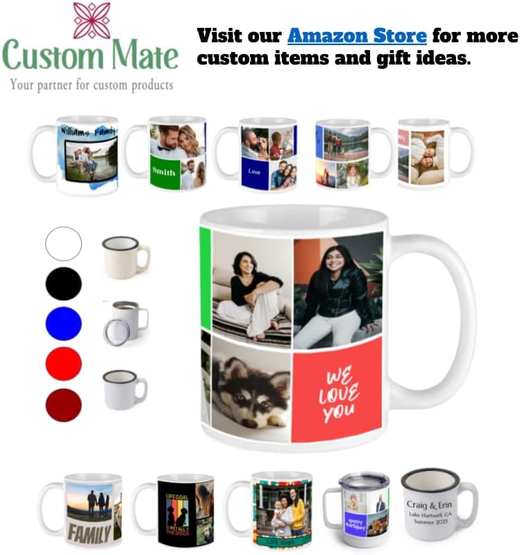 Custom Mug - Personalized Coffee Mug - Custom Cup with Pictures, Names, Text, Photos, Logos - 11, 15, and 20 oz with Color Options (Classic 2 Image) - Image 5