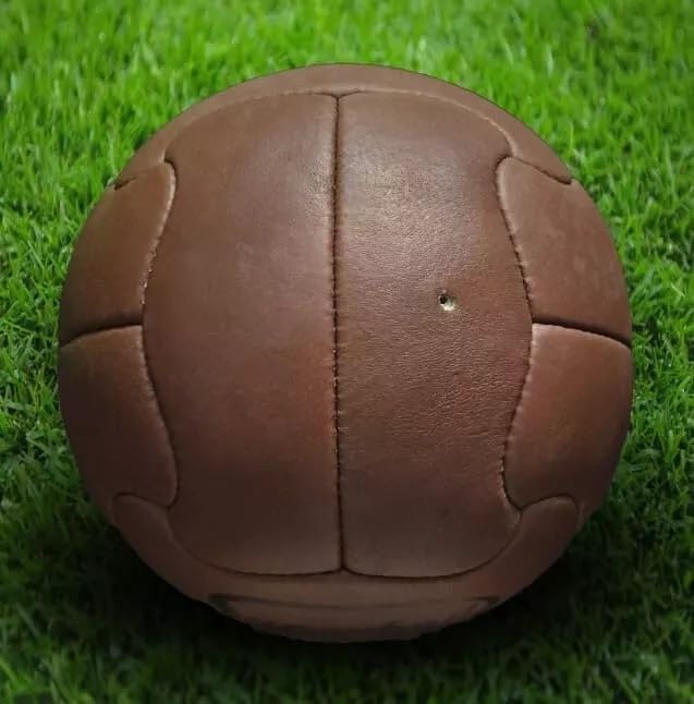 Miniatura 4 de Fútbol de cuero de la Copa del Mundo de 1950, réplica de pelota de cuero antigua, pelota de fútbol vintage cosida a mano, pelota de fútbol vintage,