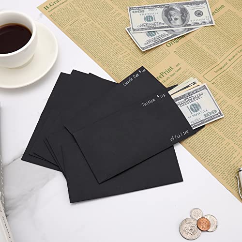200 Pack Cash Envelopes 3.5X6.7 Fit For Envelope Money Saving Challenge, 120 Gsm Thick Money Envelopes For Cash, Budgeting, Check, Coin, Tickets, Jewelry, Small Items & Collectables (Black) #TOP3