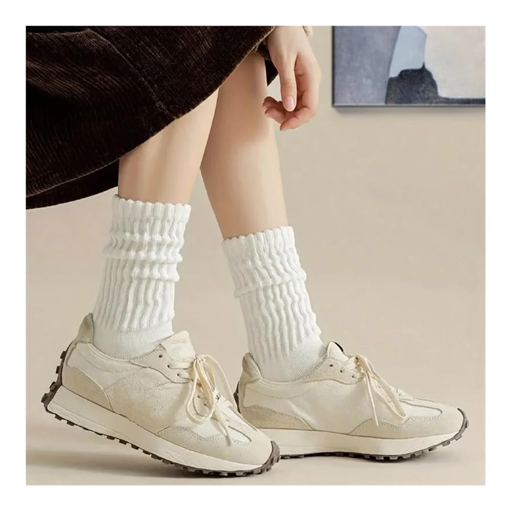 6 pares de calcetines de media pantorrilla gruesos de punto térmico para mujer, bonitos calcetines largos sueltos holgados para primavera, otoño e invierno