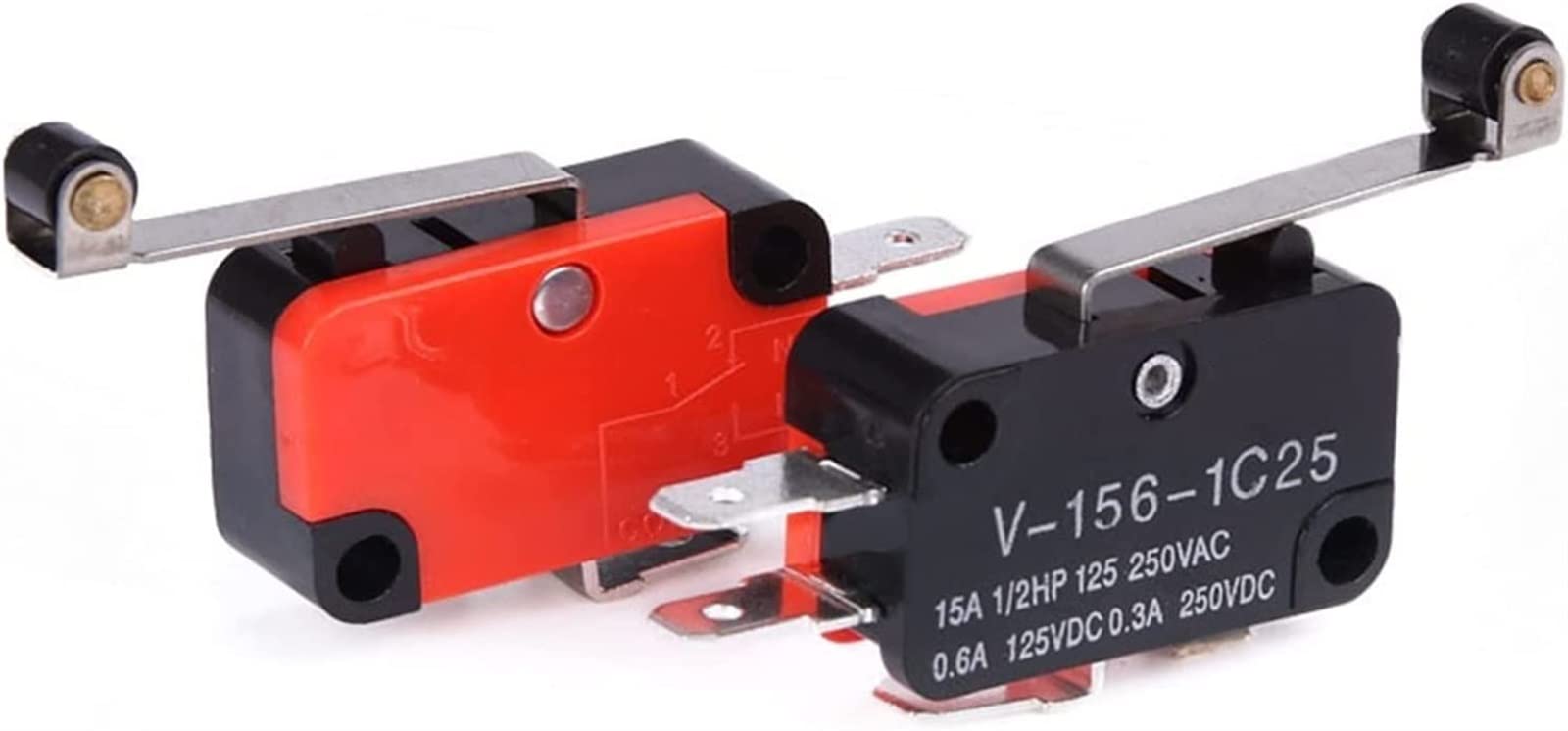 Interruptor de límite 1PCS V-156-1C25 15A El microinterruptor, botón pulsador SPDT Interruptor de límite de acción rápida momentánea, Interruptor de Viaje