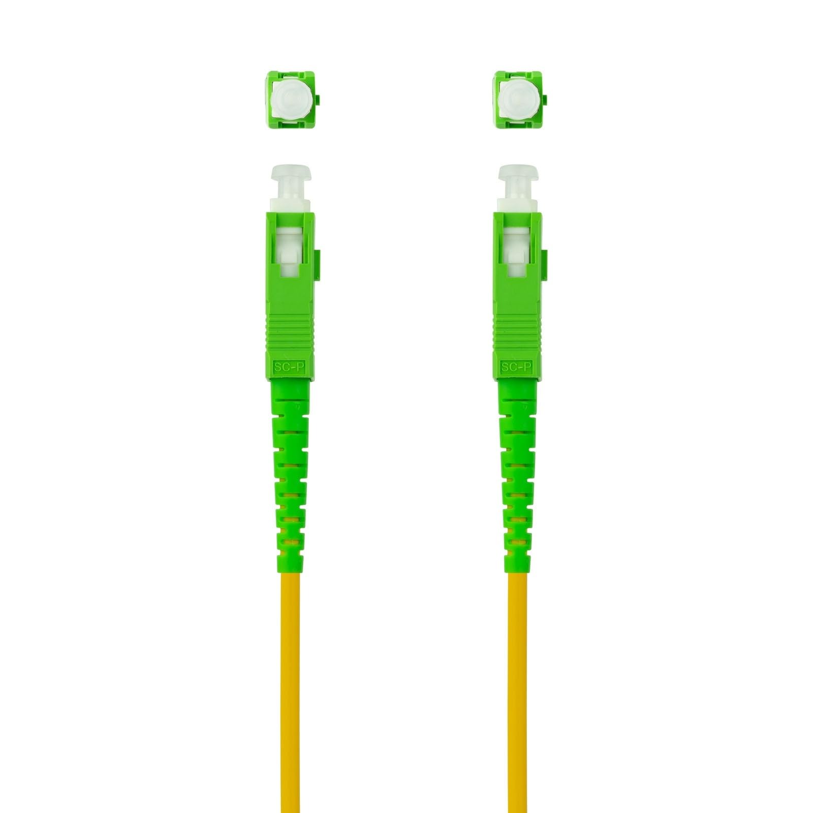 Kabel światłowodowy SC/APC-SC/APC MONOMODO LSZH AMARIL 10M: Idealny do szybkich połączeń w sieciach telekomunikacyjnych. Konstrukcja LSZH zmniejsza toksyczność i dym w ogniu, idealny do instalacji