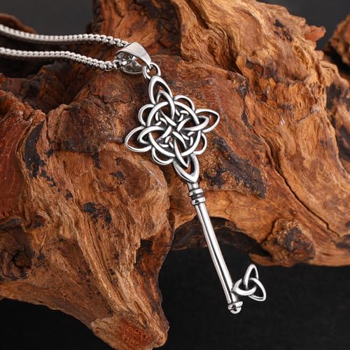 NIGHTCRUZ Witches Knot Key Necklace, Witchy Magic Knot Pendant, Celtic Jewelry for Women4