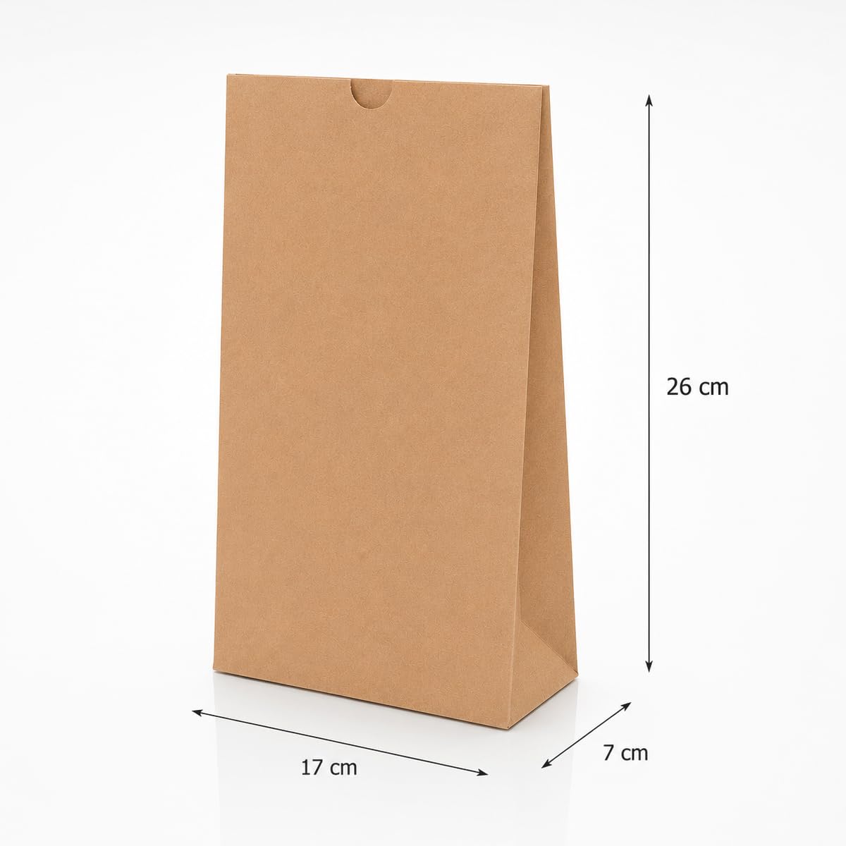 verpacking Kraftpapiertüten 17 x 26 cm Braun mit Kreuzboden 7 cm [Größe und Stückzahl wählbar] lebensmittelunbedenklich Papiertüten Tüten Kreuzbodenbeutel 1000 Stück