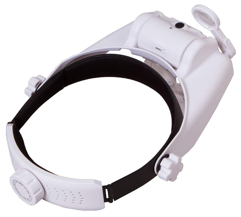 Levenhuk Zeno Vizor HR6 Lente d’Ingrandimento Ricaricabile USB da Testa – Occhiali di Ingrandimento a Mani Libere con Luce LED e 5 Lenti Intercambiabili da 1–8x per Artigianato | Lente frontale USB con LED, 5 lenti intercambiabili e ingrandimento 1x-8x pe