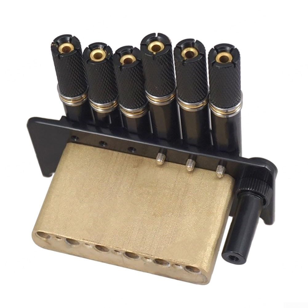 Juego de trémolo de puente de guitarra sin cabeza de metal con tornillos de cordal para reemplazo y reparación de piezas de guitarra eléctrica de 6 cuerdas