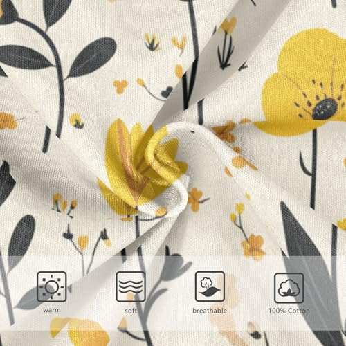 KLL Elegant Pattern with Yellow Flowers Toddler Boys Soft Nighttime Underwear Breathable Children Panties3