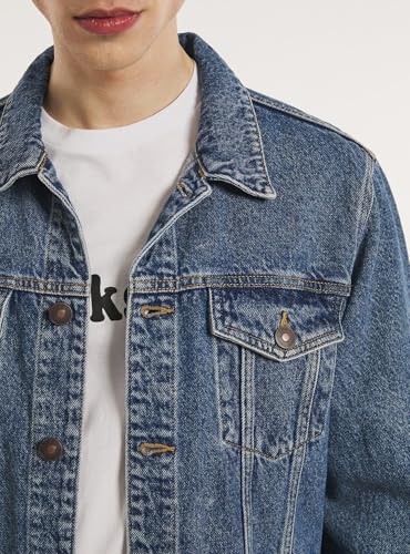 Image of KOTTY Men's Stylish Black /Blue Denim Jacket for Winter Casual Biker Riding Wear Trendy Upper Jeans Look Outfit