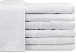 Kit Com 10 Panos de Prato Branco Liso Grosso 50x68cm - Central Toalhas