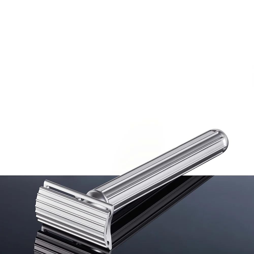 Titanium Rasierhobel, Silber, Klassischer Nassrasierer aus Titan für präzise Rasur