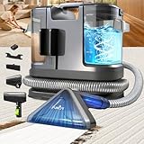 Portable Carpet Cleaner Machine,Carpet & Upholstery Cleaner Machine,15KPA Portable Small carpet Cleaner with Powerful Suction,Handheld Carpet Cleaner with 3 Brushead,portable Carpet cleaner for Pets