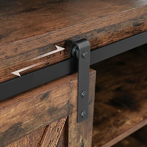 VASAGLE TV Stand, TV Cabinet with Sliding Barn Doors for TVs up to 60 Inches, Media Centre and Console with Adjustable Shelves, Industrial, Rustic Brown and Black LTV46BX - Image 6