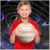 ELAINREN Simulation 3D Jupiter Stuffed Pillow Ultra-Soft Universe Planet Plush Toy Realistic Solar System Plushie Model for Educational Learning/10.6''