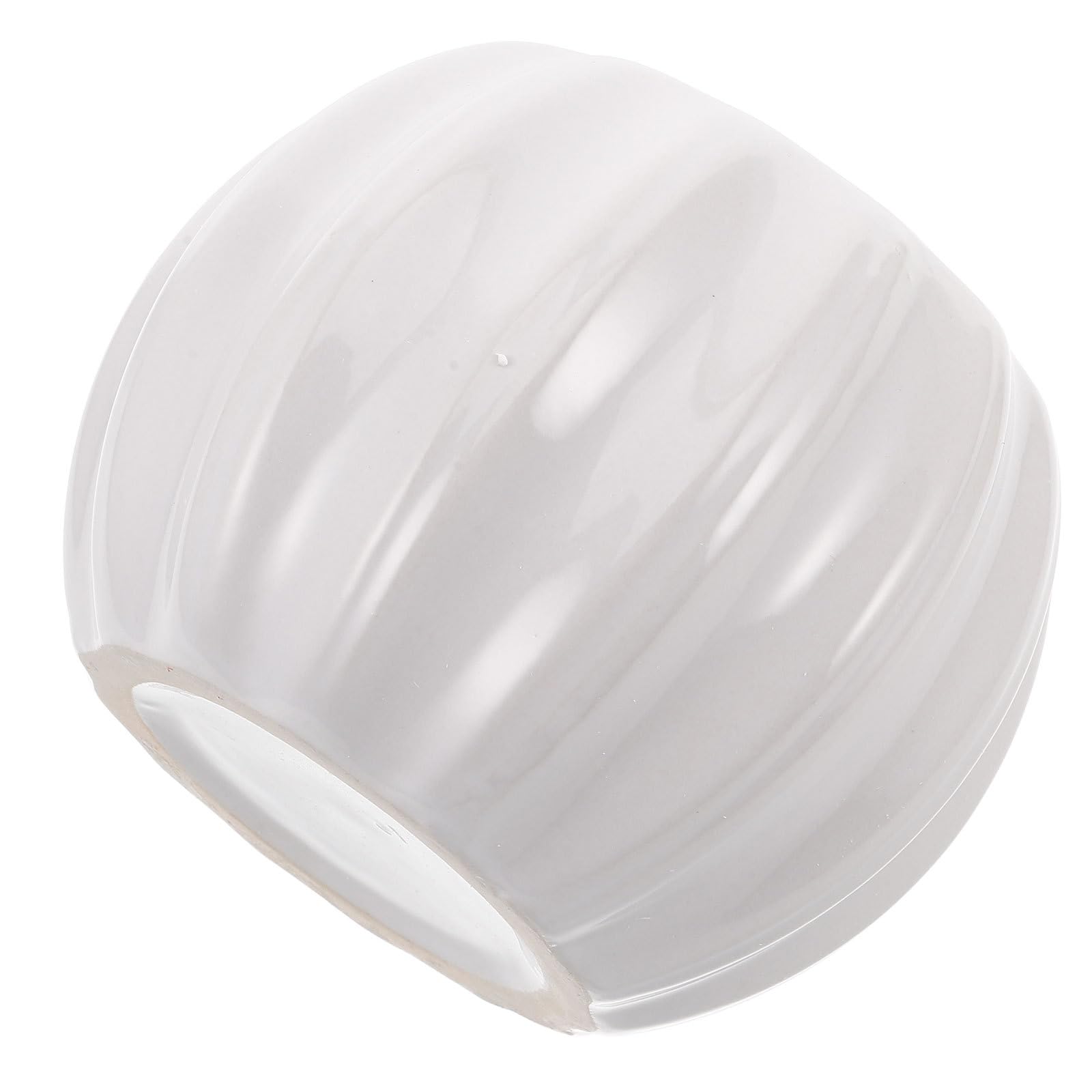 Vase céramique artistique blanc effet citrouille, poterie artisanale élégante